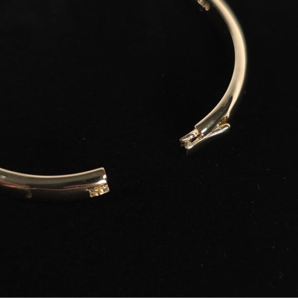 NWT COACH Women’s Goldtone C Charm w/ Rose Quartz Bangle Bracelet - Picture 12 of 14